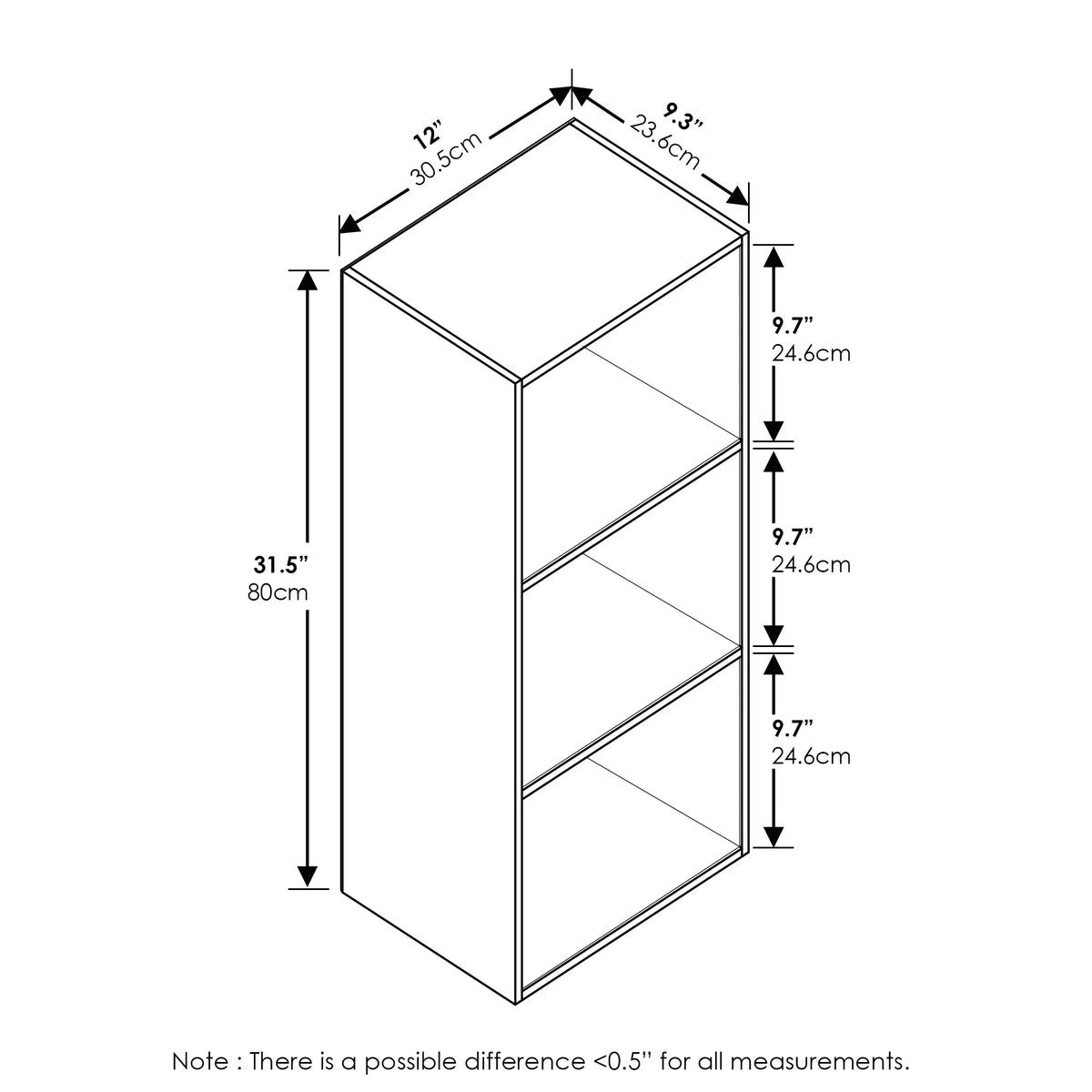 3-Tier Open Shelf Bookcase Z839