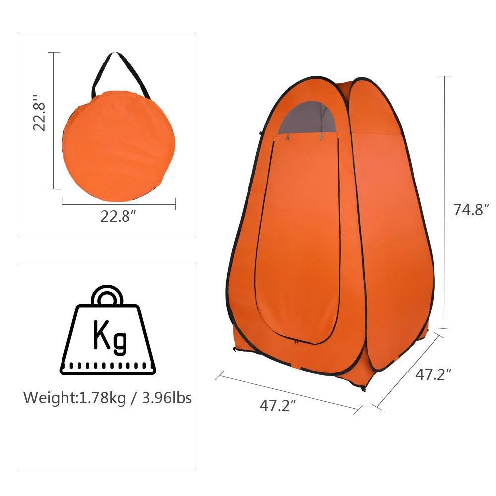 Orange Pop Up Camping Shower Tent G107