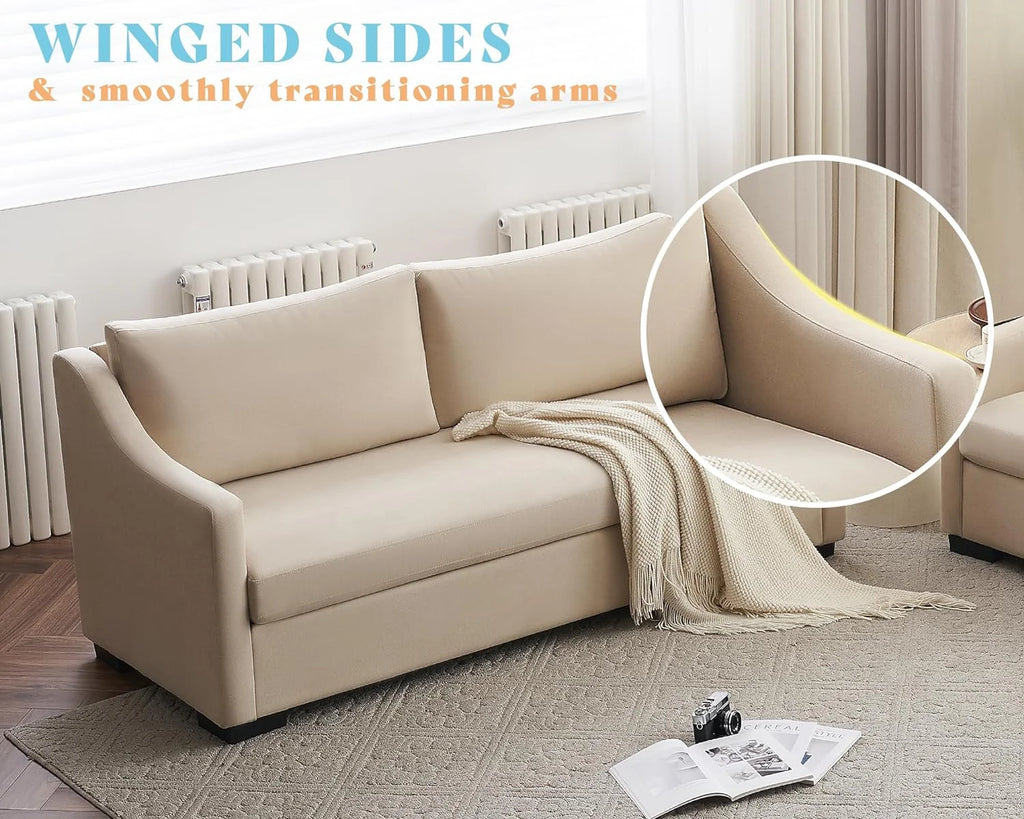 Beige Chenille 2 Piece Sofa Y1813