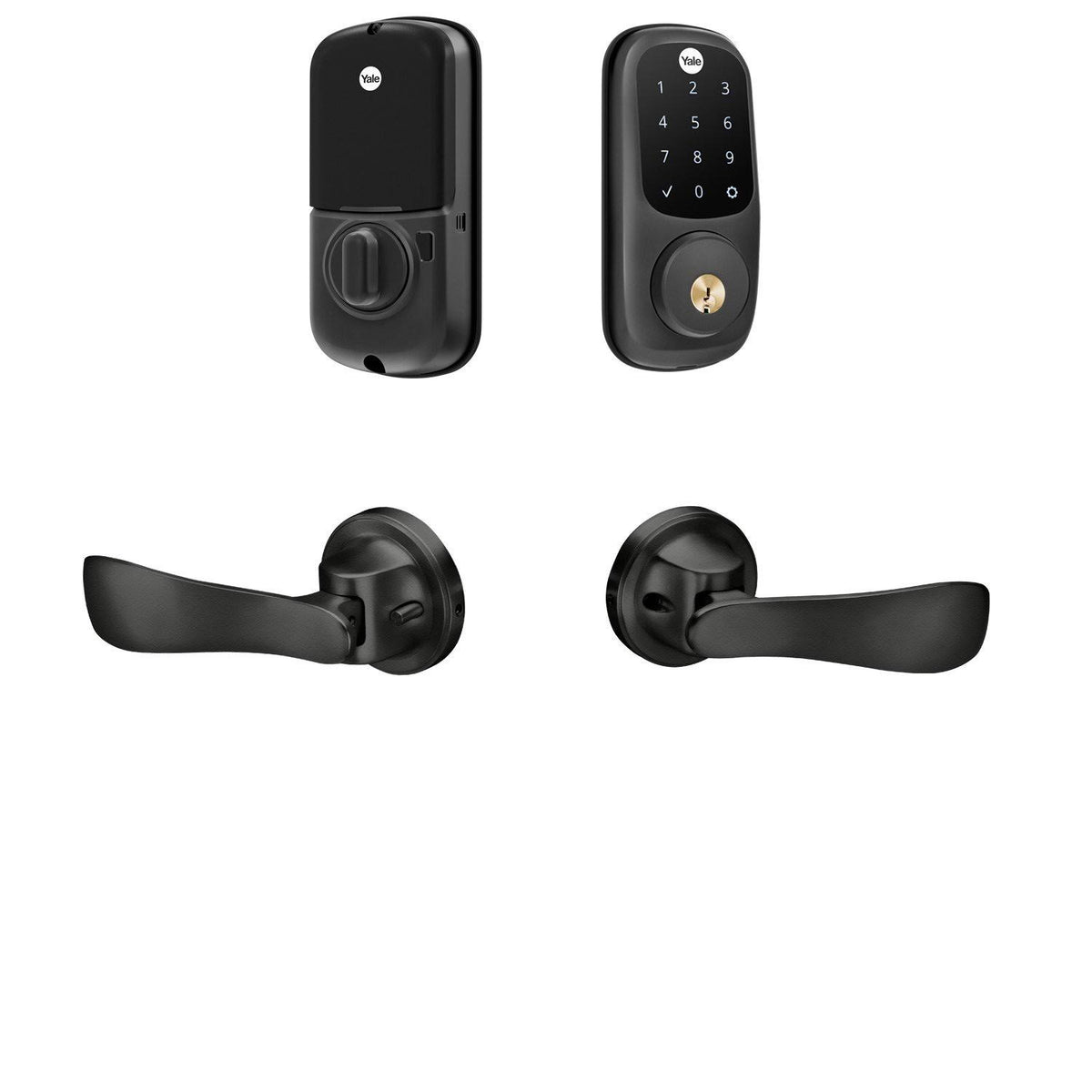 Z-Wave Plus Assure Lock Touchscreen Deadbolt with Passage Navis Paddles M904
