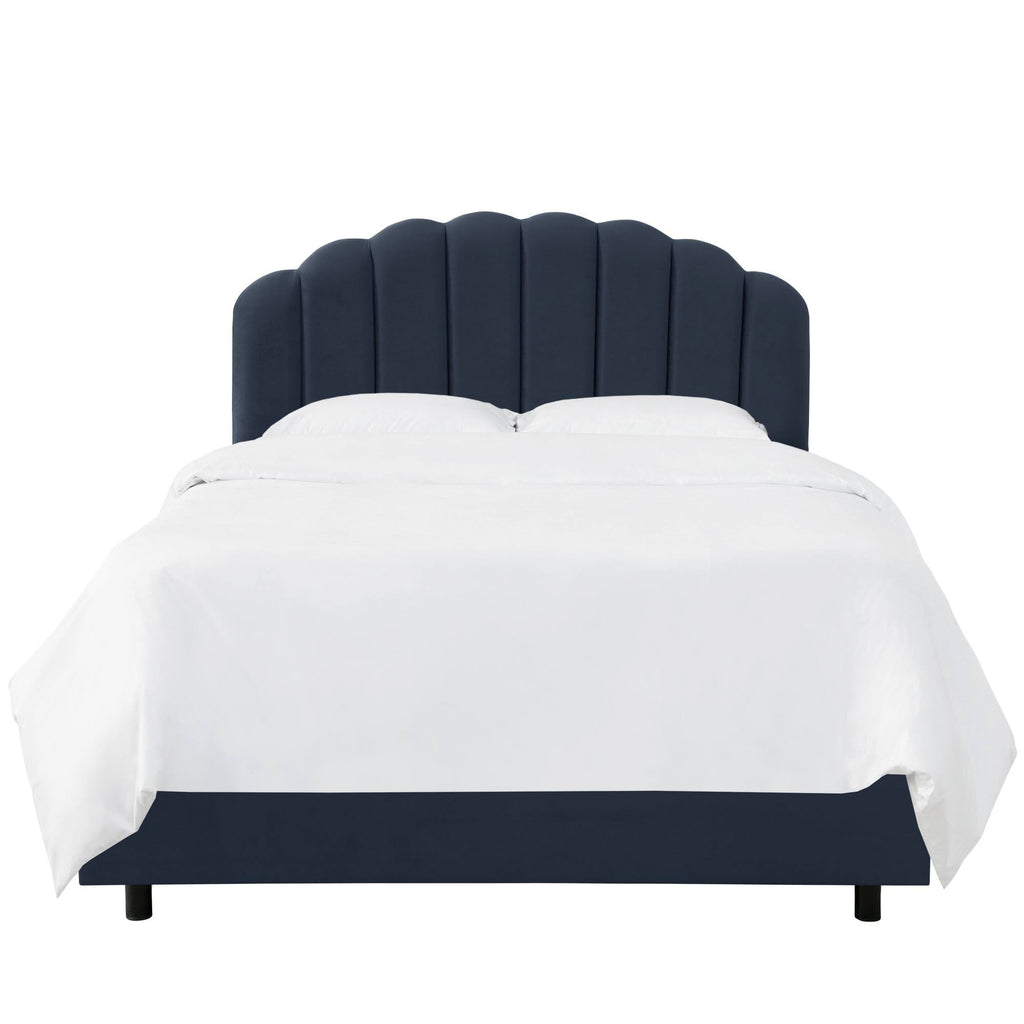 Navy Velvet Twin Bed Y110903