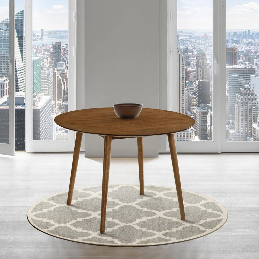 42" Round Walnut Wood Dining Table R603