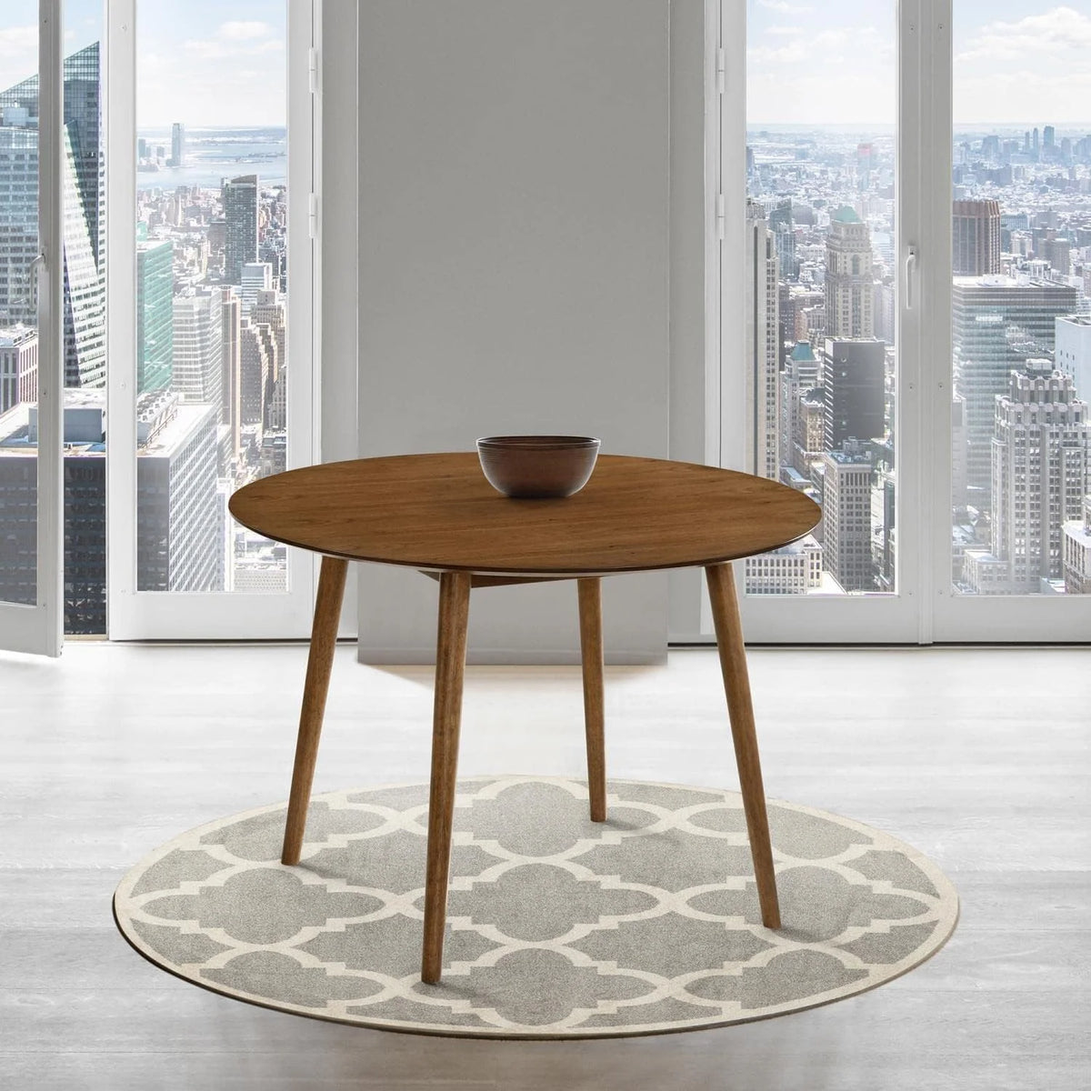42" Round Walnut Wood Dining Table R603