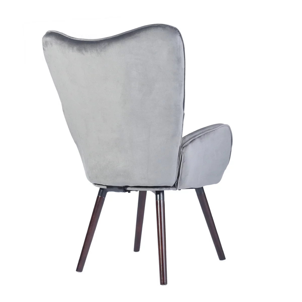 Gray Velvet Tufted Wing Back Accent Chair Q611