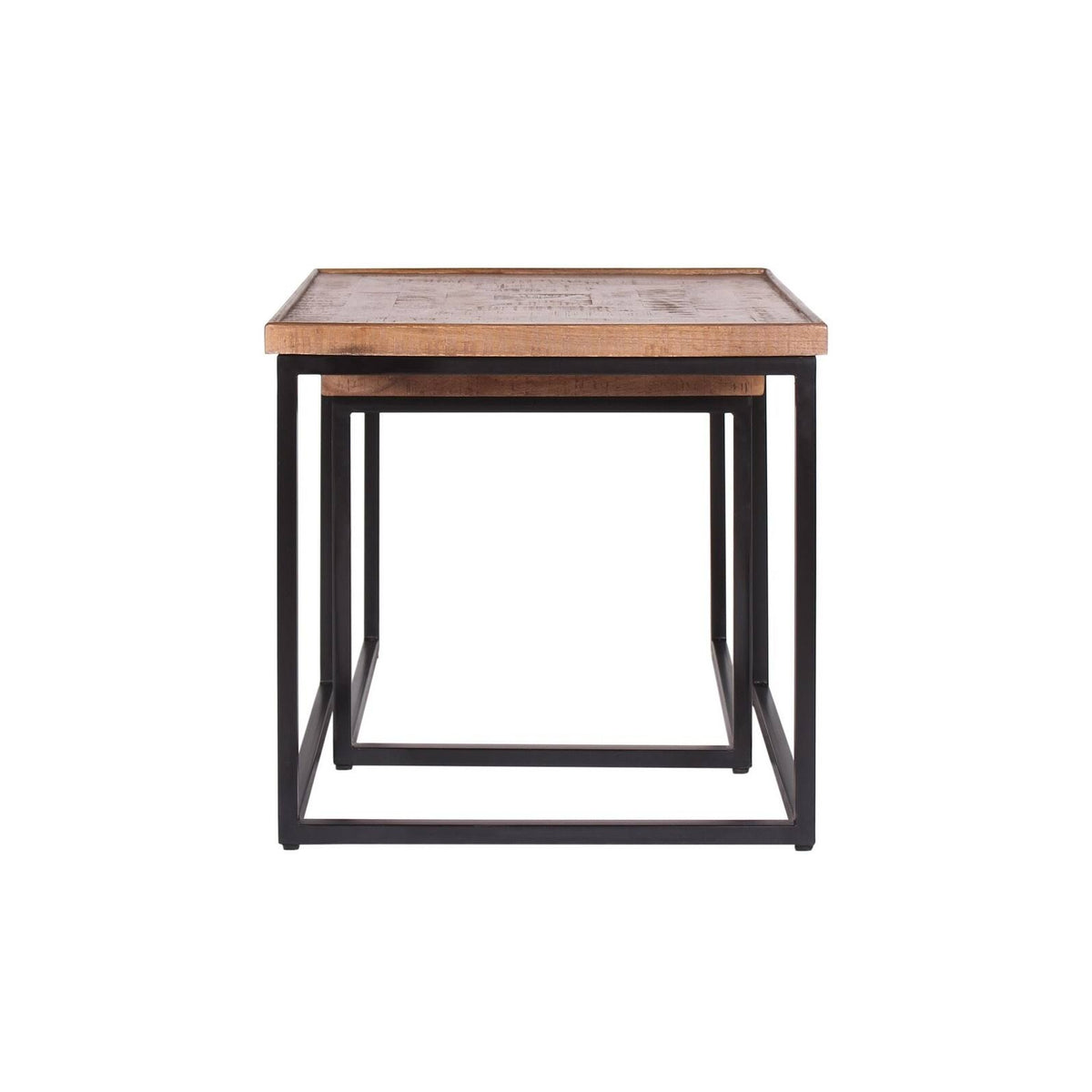 Mango Wood u0026 Iron Nesting Tables (Set of 2) - Brown U22379