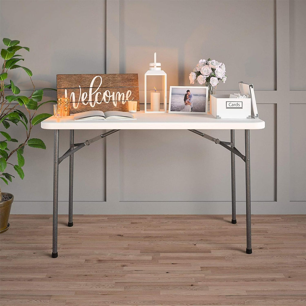 White 4 ft. Folding Utility Table Y651130