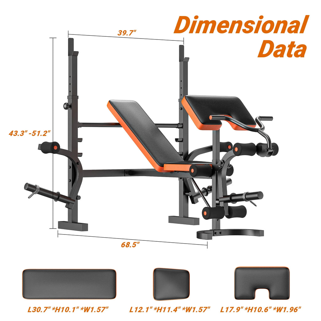 6 Positions Adjustable Foldable Weight Bench R85099
