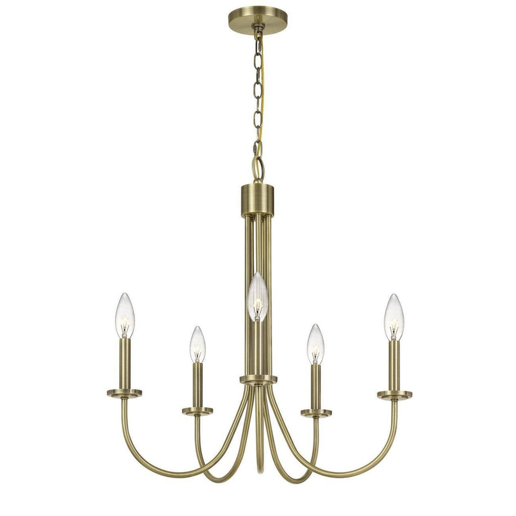 5-Light Metal Chandelier Antique Brass X83272