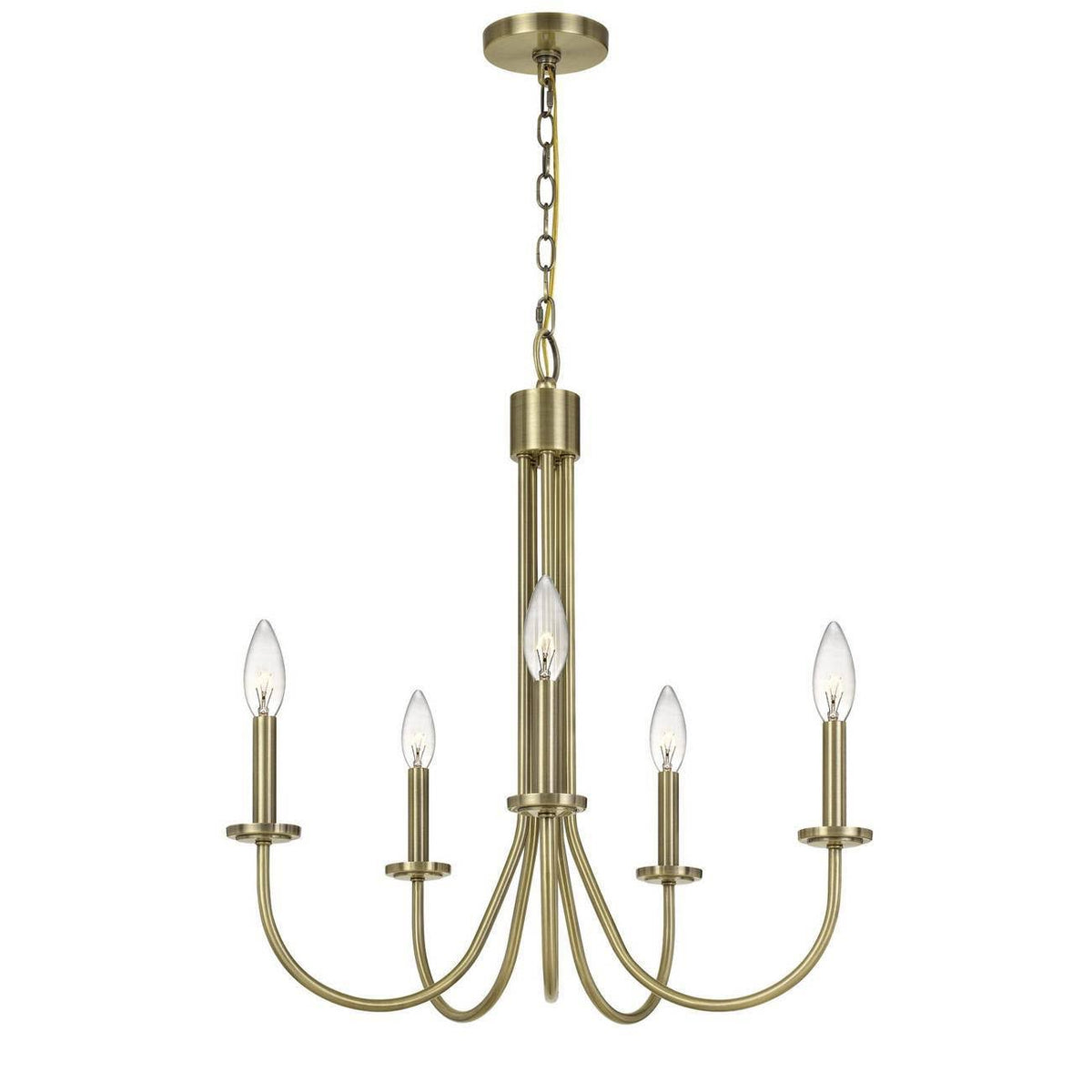 5-Light Metal Chandelier Antique Brass X83272