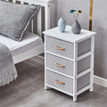 White 3 Drawer Wood Nightstand Dresser L226627