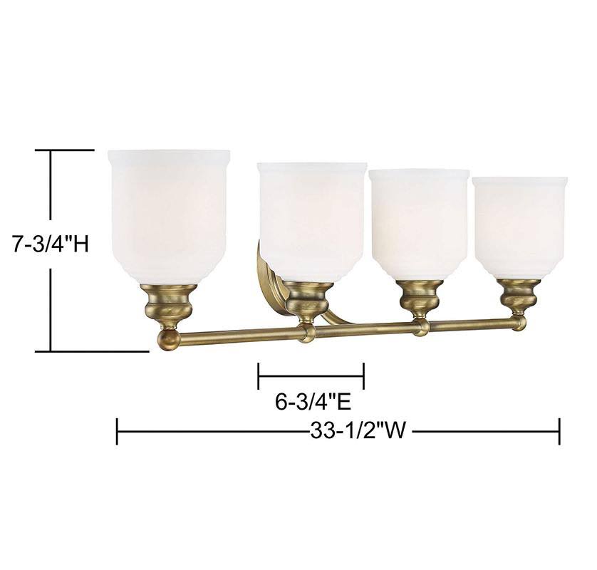 4 Light Bath Bar in English Bronze I7616