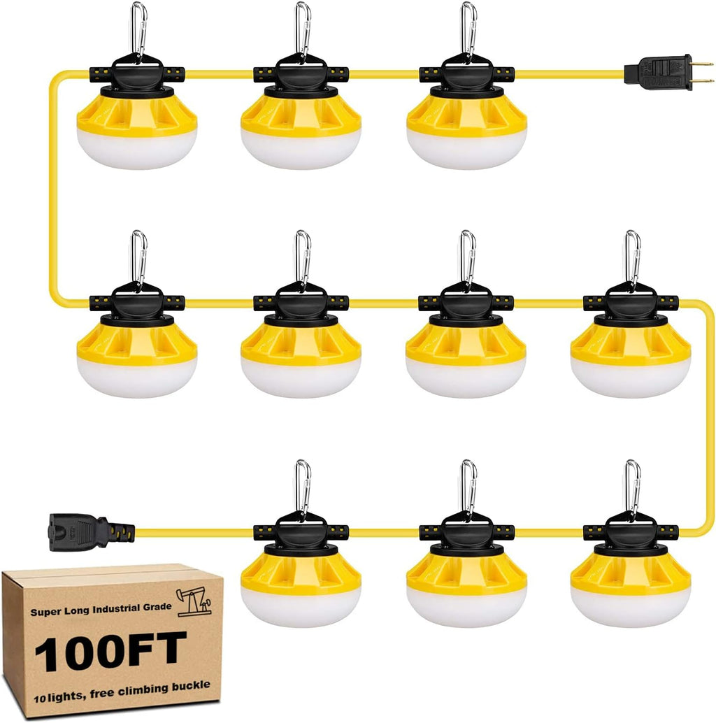 50FT Construction String Lights LED Industrial Grade Outdoor Lighting B21327