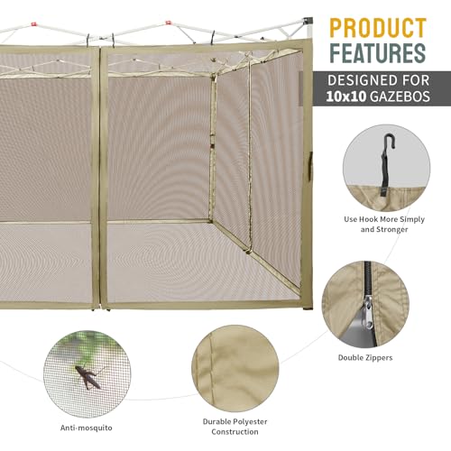 10 x 10 Pop Up Canopy Mosquito Net Sidewall with Zipper 4 Packs Blue N3945