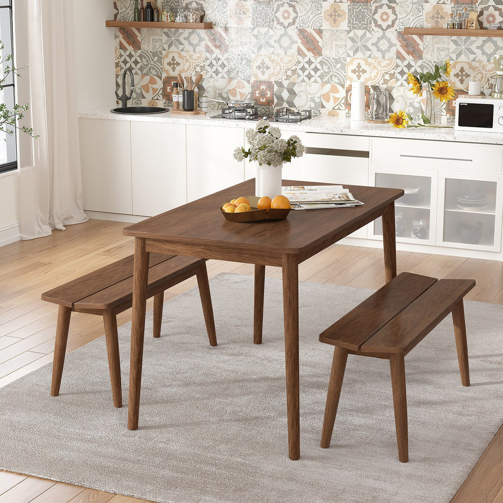 Wooden Dining Table Set with 2 Benches X109