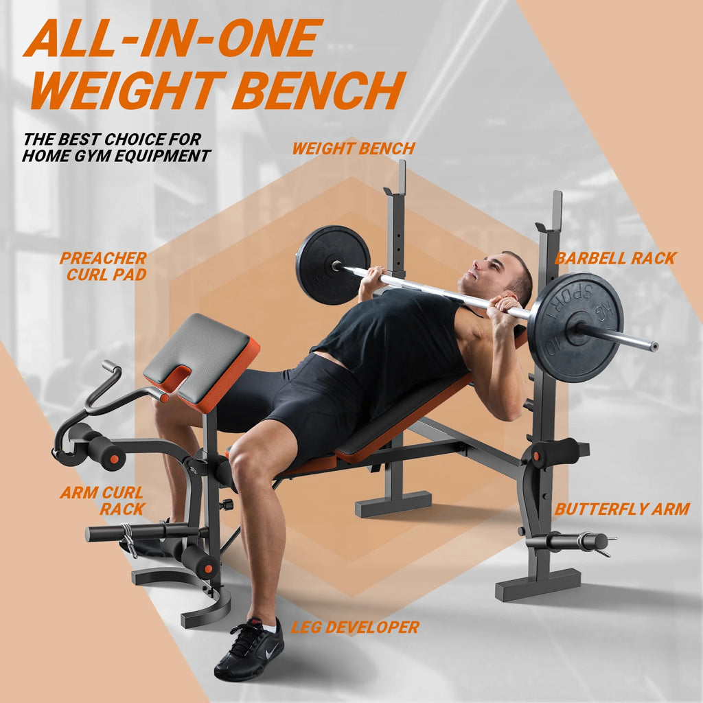 6 Positions Adjustable Foldable Weight Bench R85099