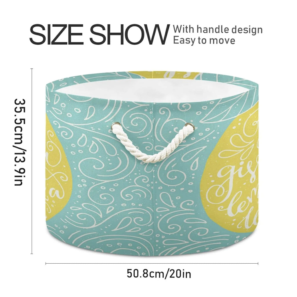 Large Collapsible Storage Basket with Handle, 20x20x14 in E85236