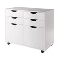 White 2 Section Mobile Storage Cabinet T407073