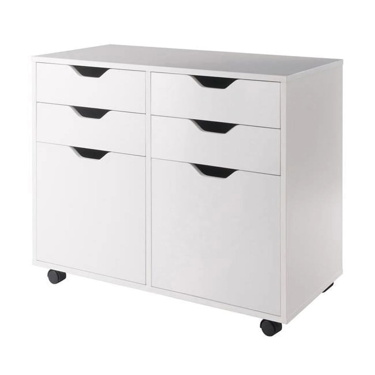 White 2 Section Mobile Storage Cabinet T407073