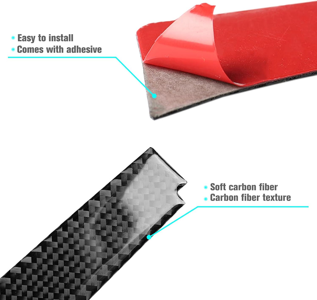 5PCS Real Carbon Fiber Center Console Dashboard Panel Cover Trim Sticker N176