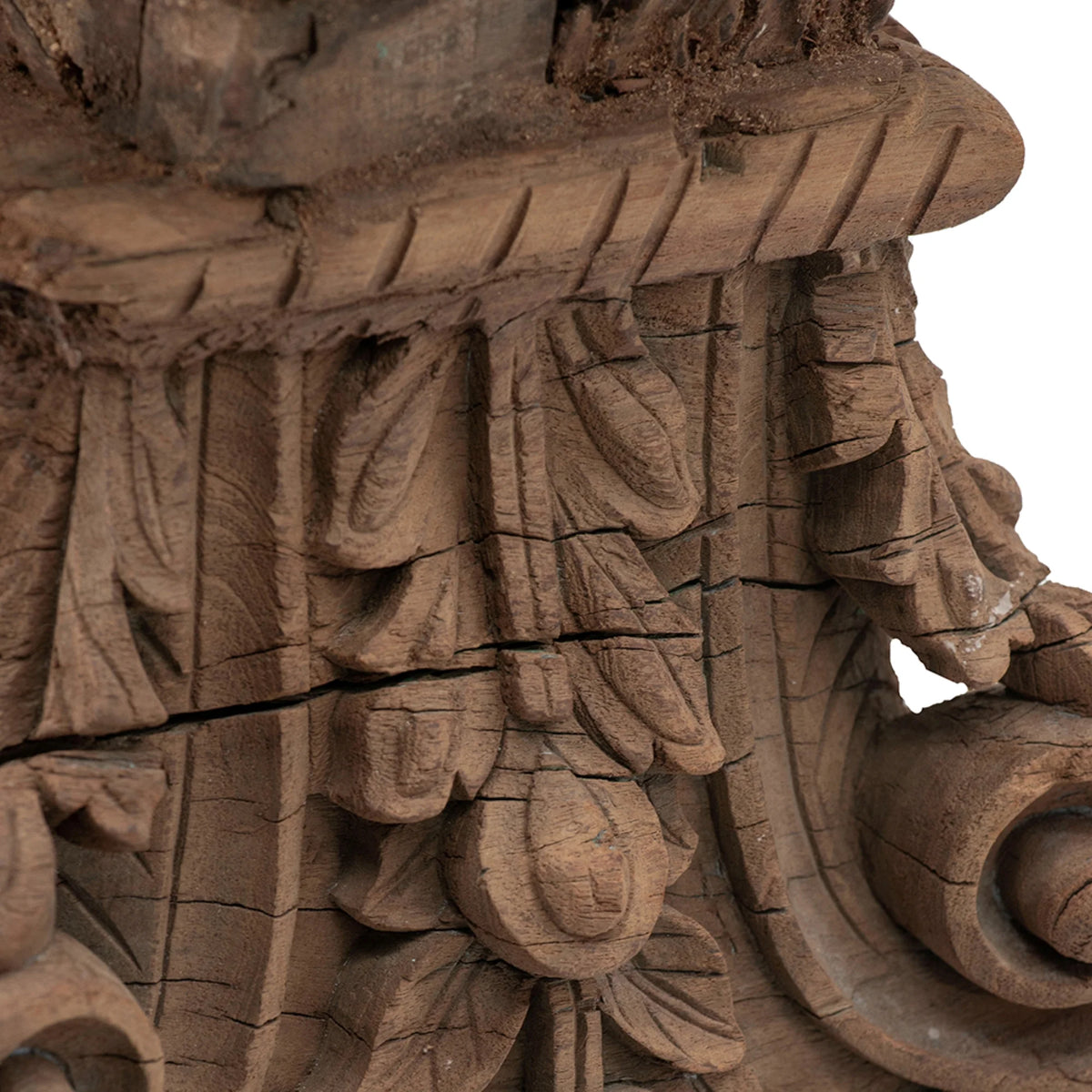 Carved Wooden Pillar Base Stool T221807