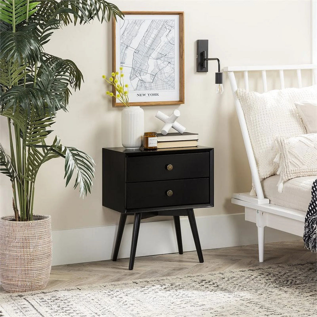 Black 2-Drawer Nightstand I90984