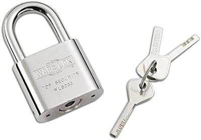 Heavy Duty Padlock, Chrome Plated, Extruded Brass, Hardened Boron Steel Shackle, Pack of 2 X67879