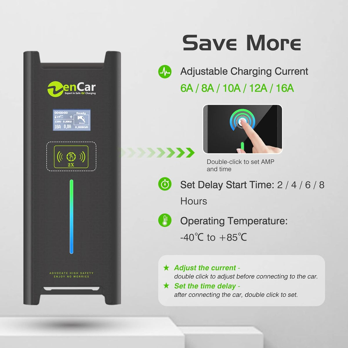 Portable Level 1 EV Charger, 16A, 110V, NEMA 5-15 D73737