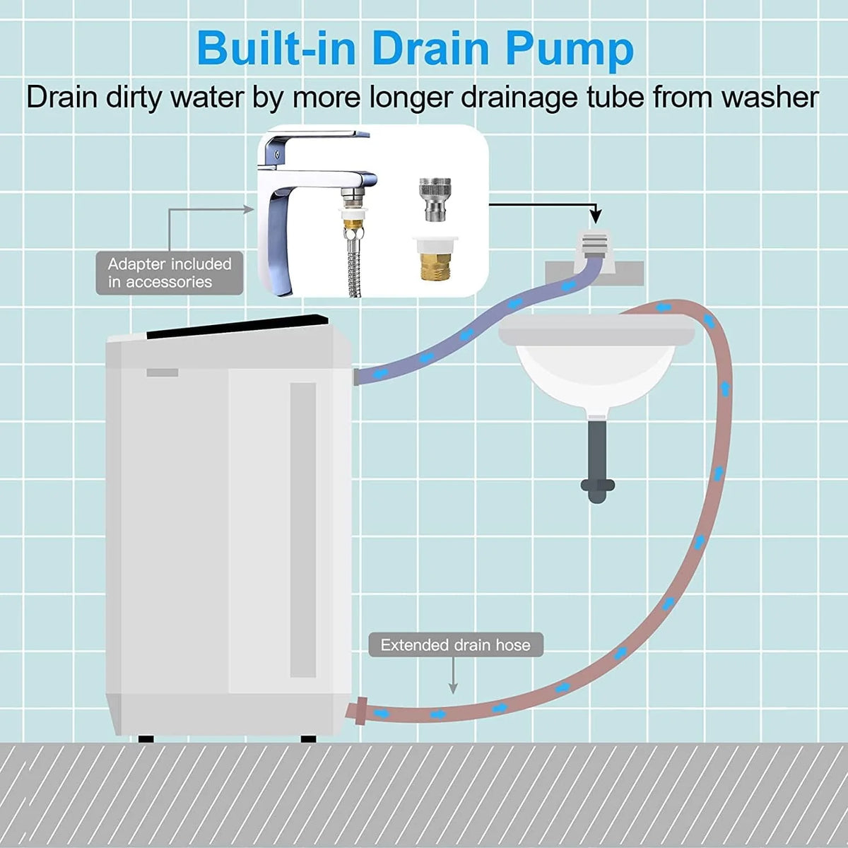 Portable 17.8lbs Fully-Automatic Washing Machine Y262