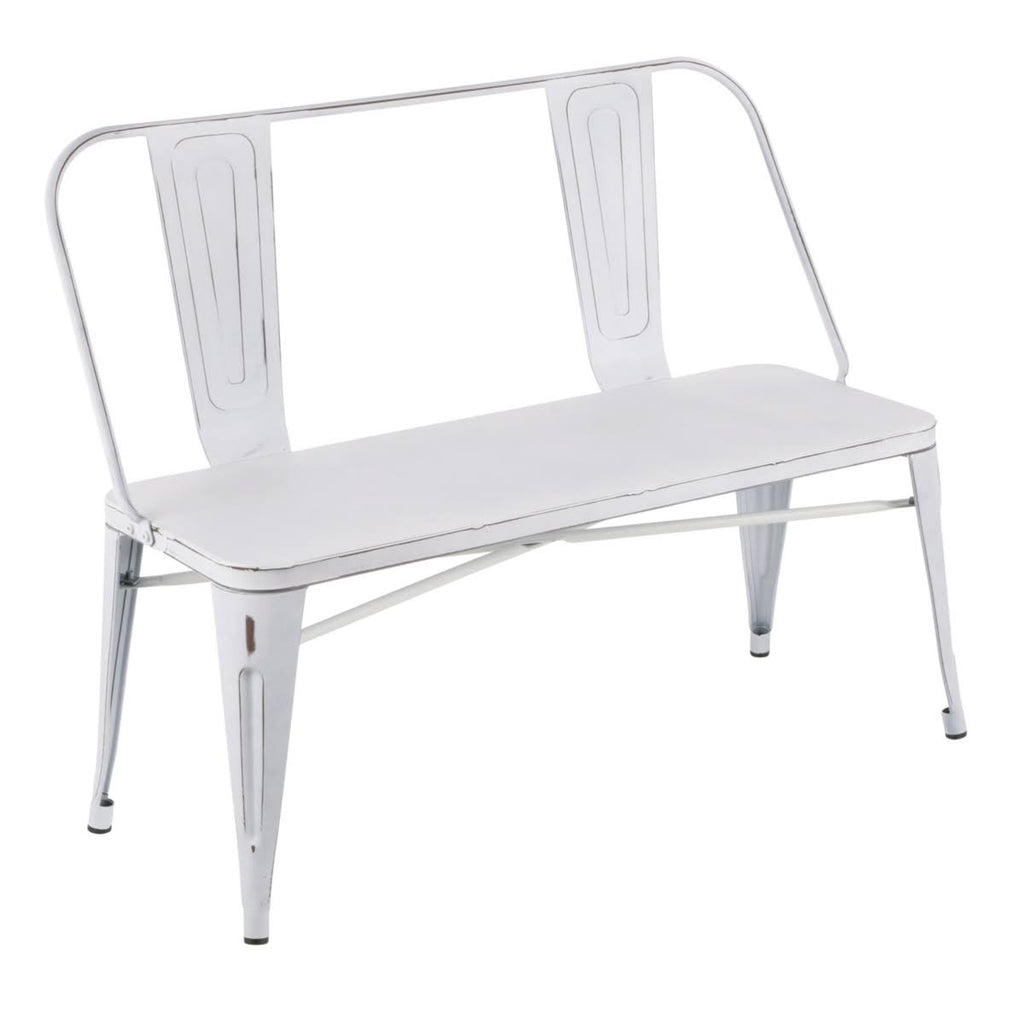 Clear Brushed Silver Metal Bench H899