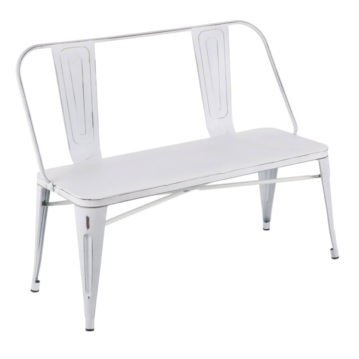 Clear Brushed Silver Metal Bench H899