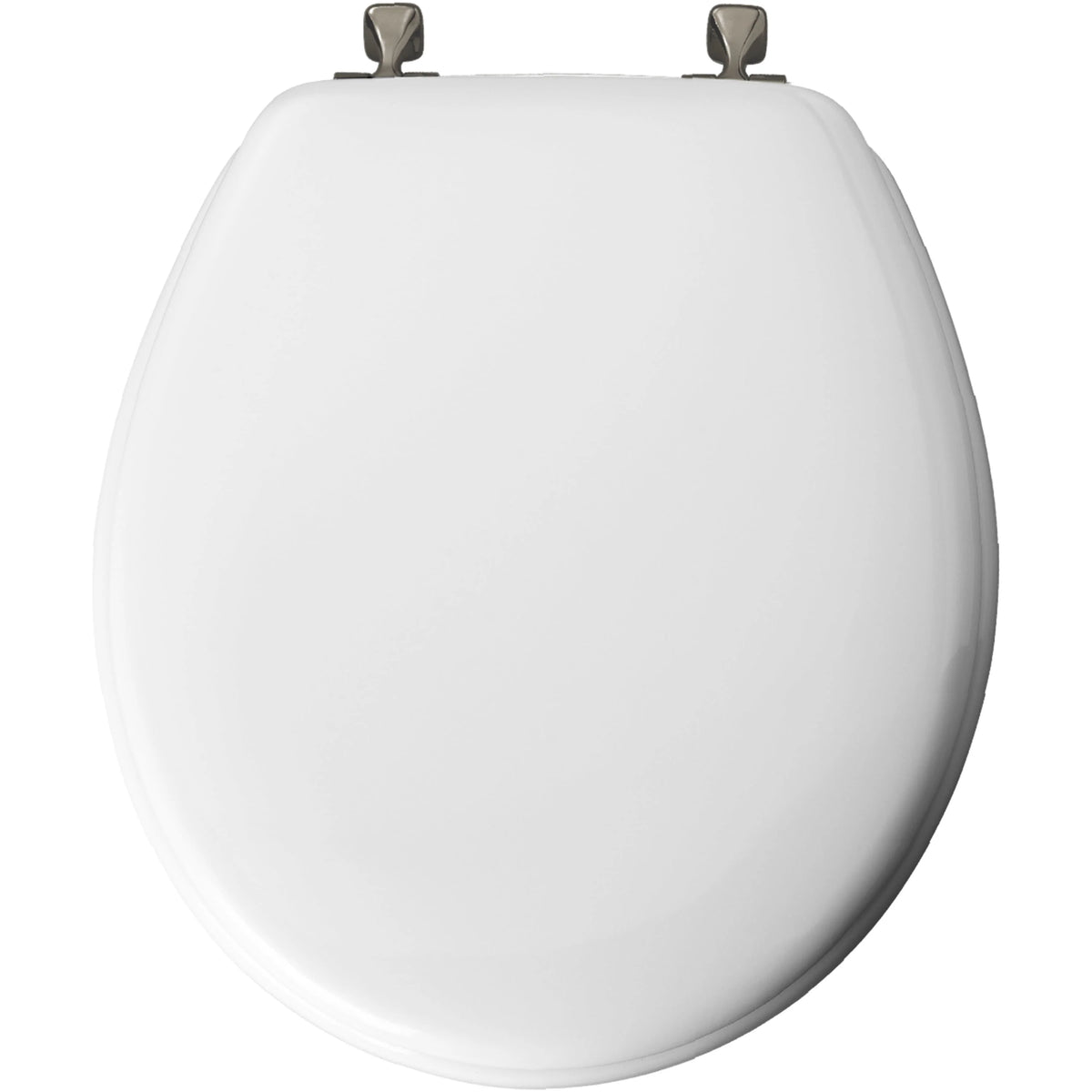 Round Enameled Wood Toilet Seat in White R980792