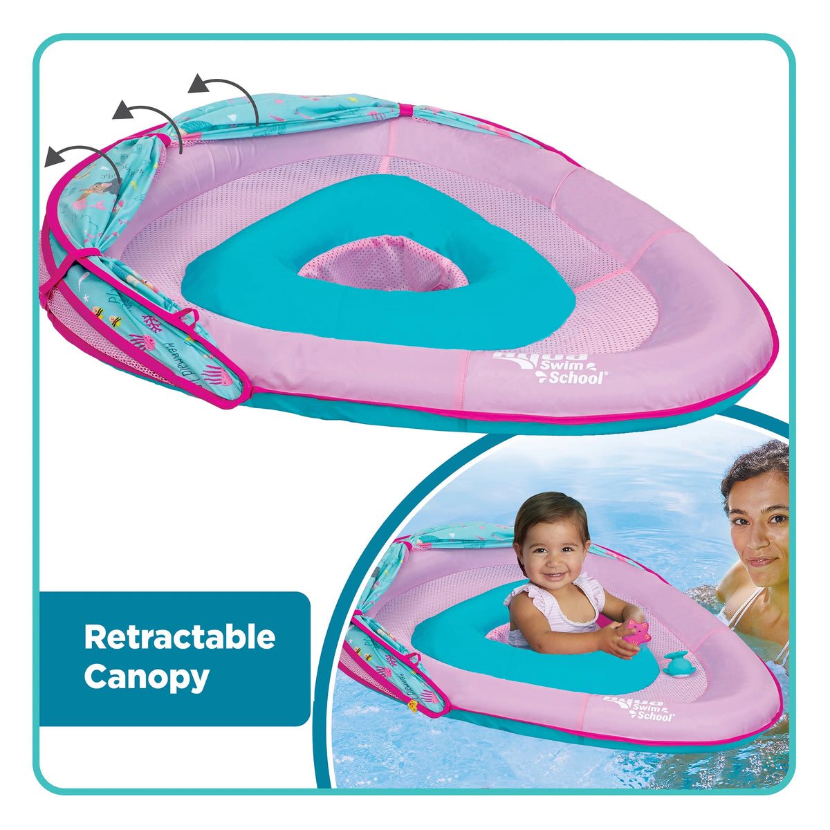 Pink Baby Pool Float Boat with 2 Toys T25688