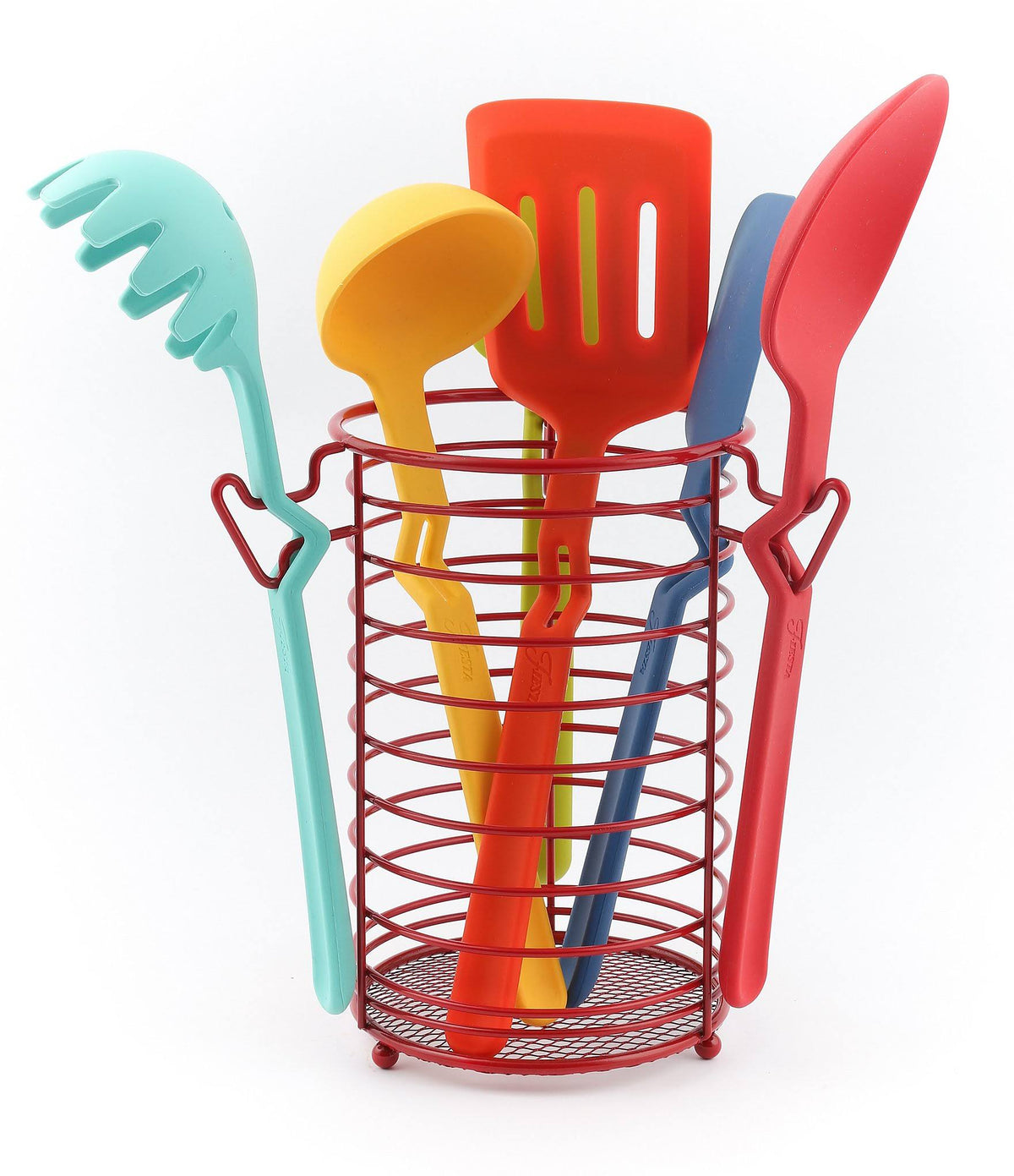 7-Piece Multicolor Silicone Kitchen Utensil Set with Caddy K187261