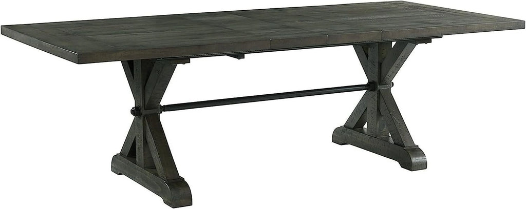 Gray 8 Piece Extendable Dining Set with 8 Upholstered Chairs O60838