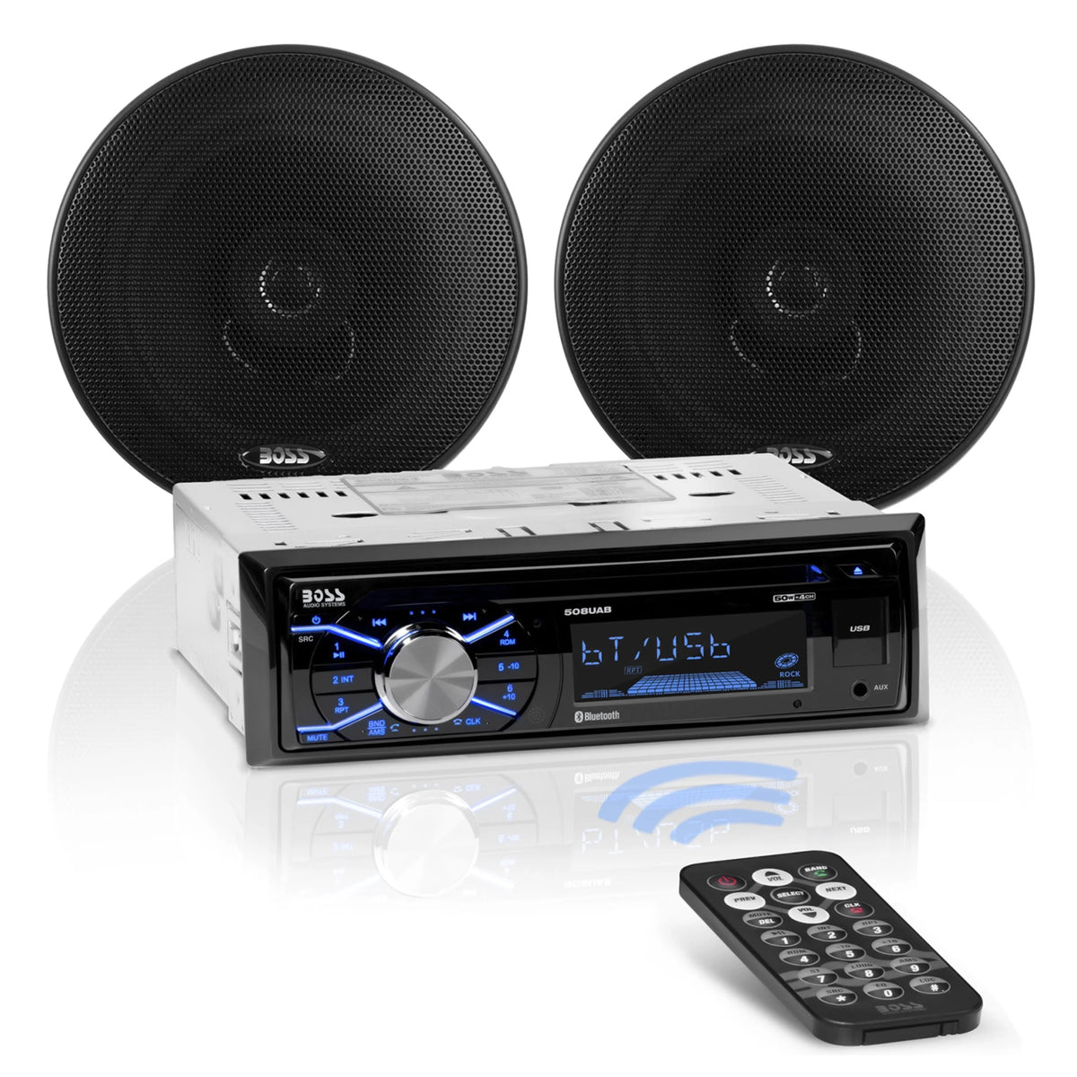 Single Din Car Stereo and Speakers E596612