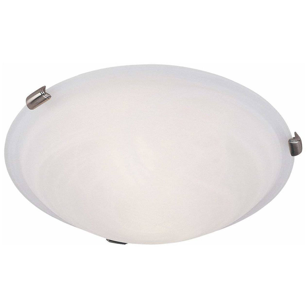 3 Light Brushed Nickel Flush Mount with White Alabaster Glass L108