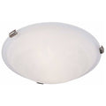 3 Light Brushed Nickel Flush Mount with White Alabaster Glass L108