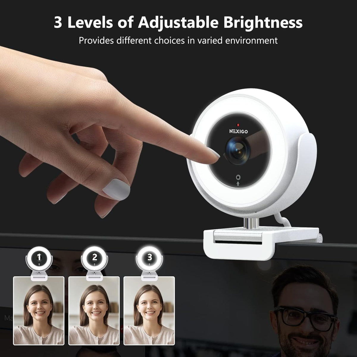 White 1080P Webcam with Remote Control V879208