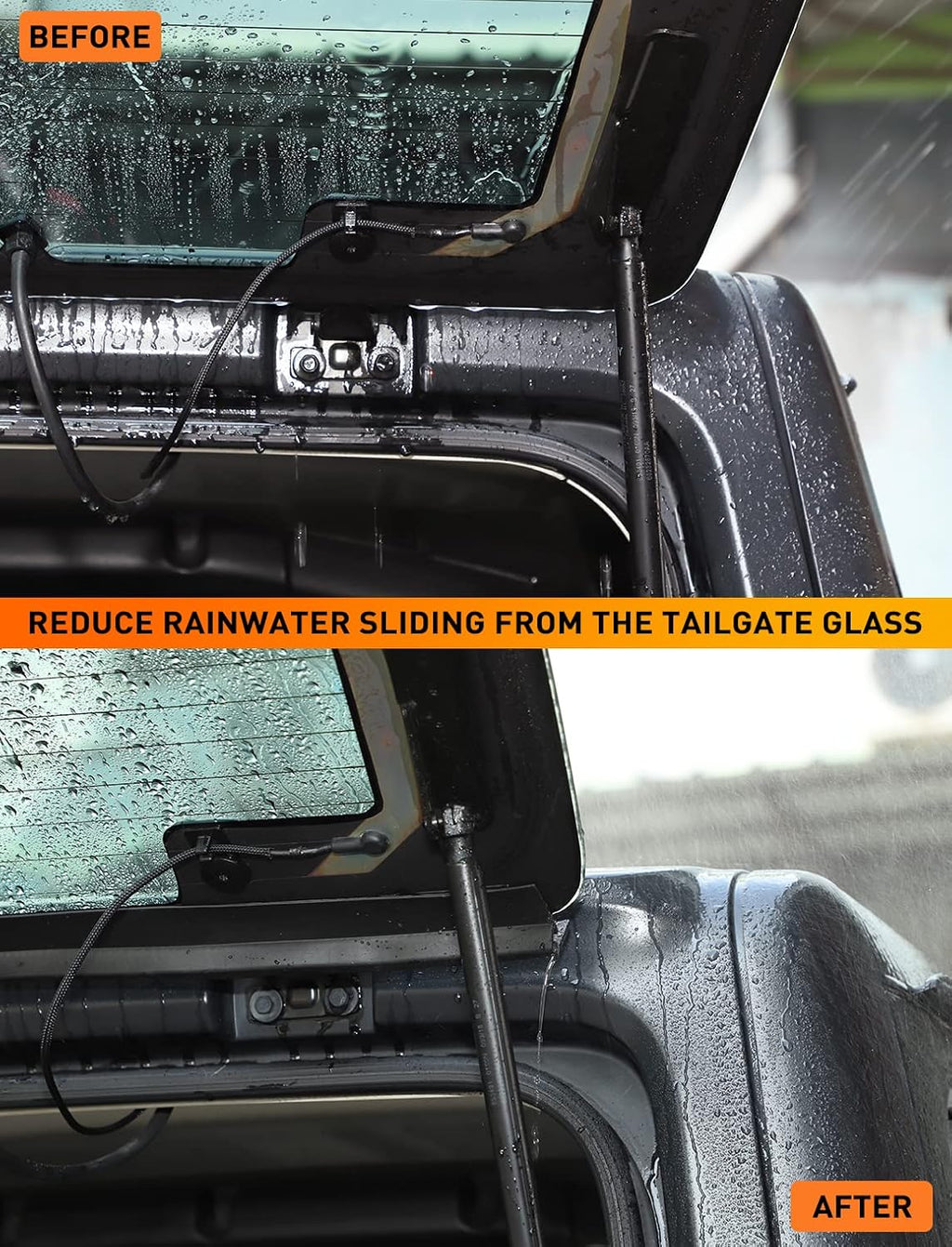 Rear Window Rain Gutter for Jeep Wrangler TJ, Black, Pack of 2 Y445