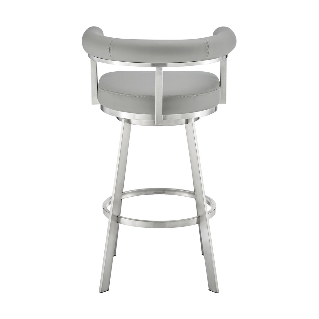 Gray/Chrome Swivel Bar Stool V9734