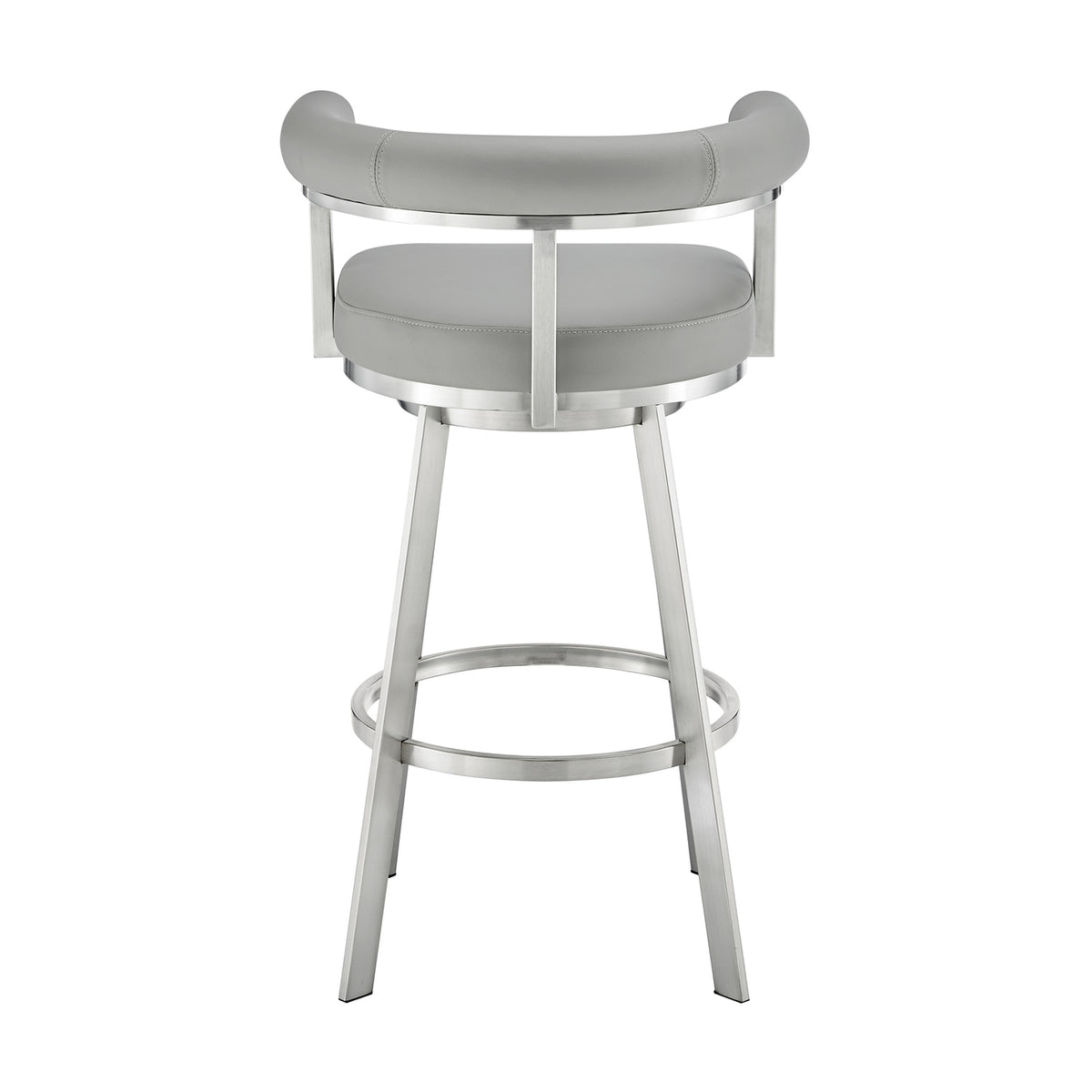 Gray/Chrome Swivel Bar Stool V9734