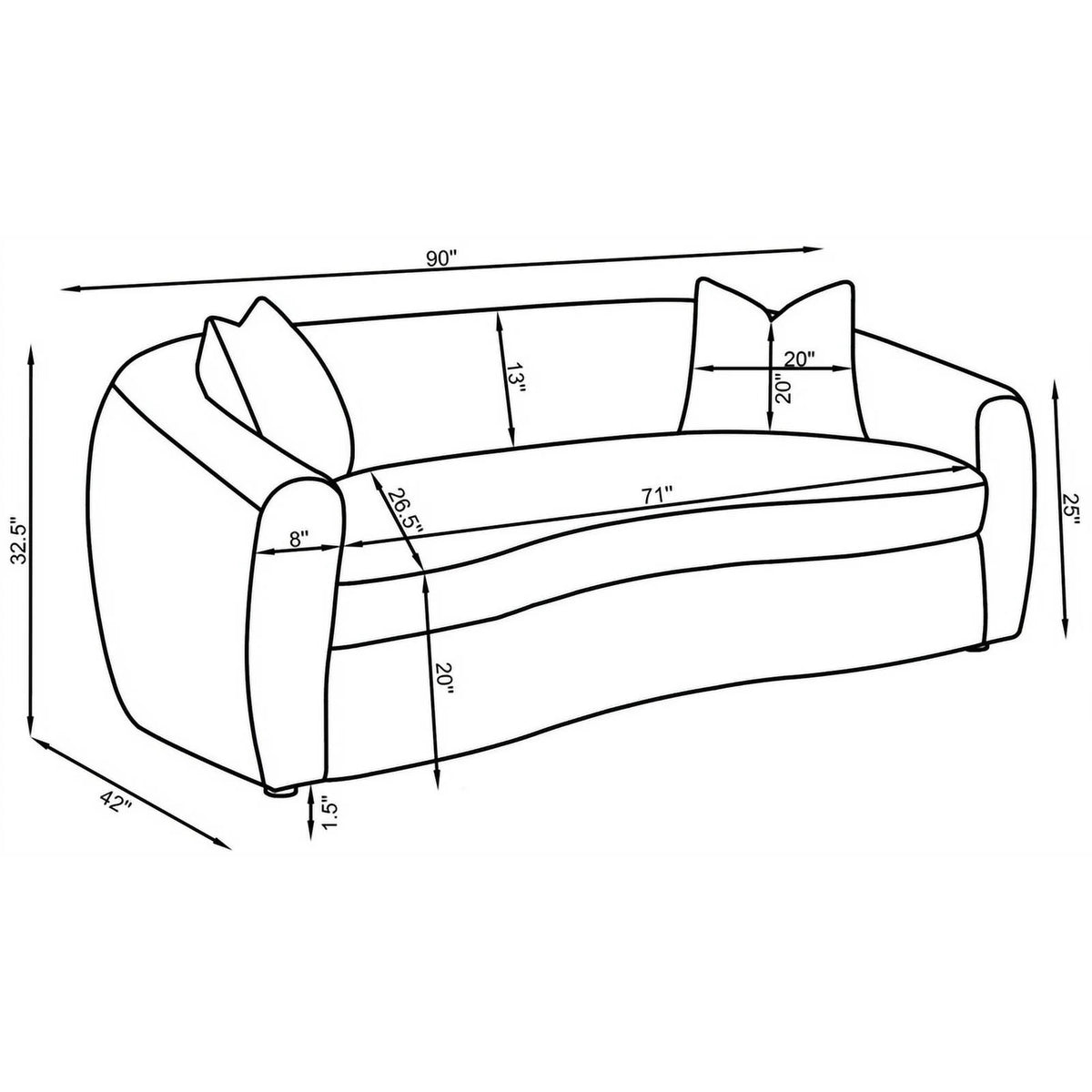 White Fabric Upholstered Sofa K59022