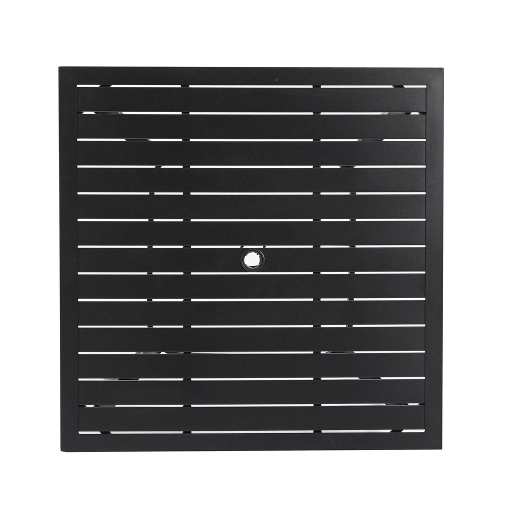 5 Pieces Patio Dining Sets Outdoor Metal All Weather Furniture Sets with Umbrella Hole, Black A459963