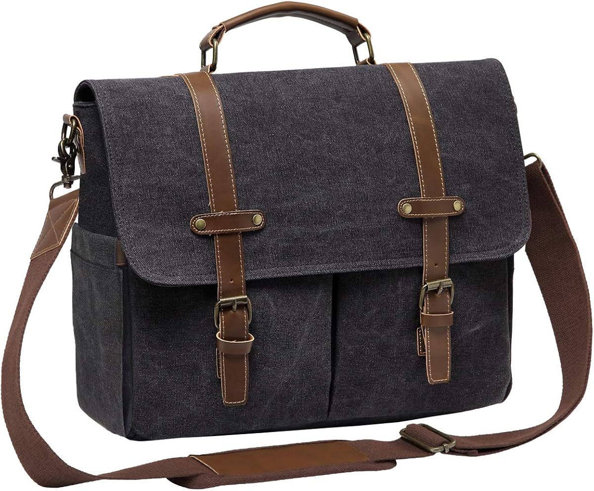 15.6 Inch Waterproof Canvas Messenger Laptop Bag J5118