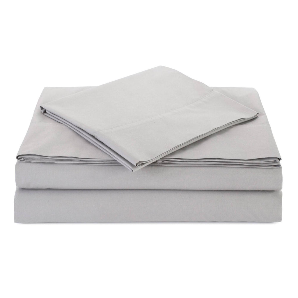 Grey Percale Twin Sheet Set T1046