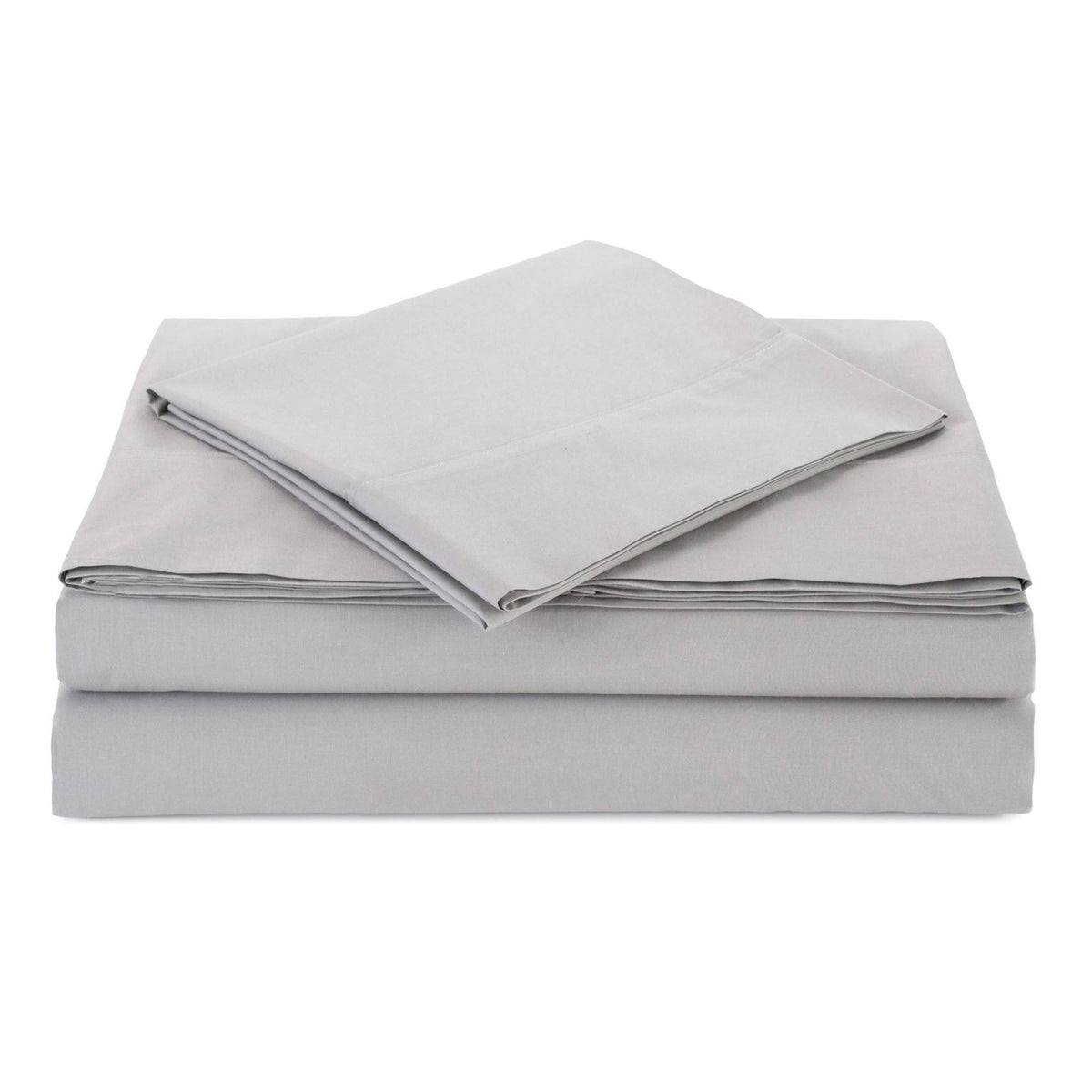 Grey Percale Twin Sheet Set T1046