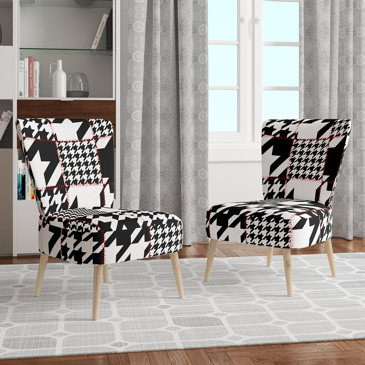 Upholstered Mid-Century Accent Chair Y47322