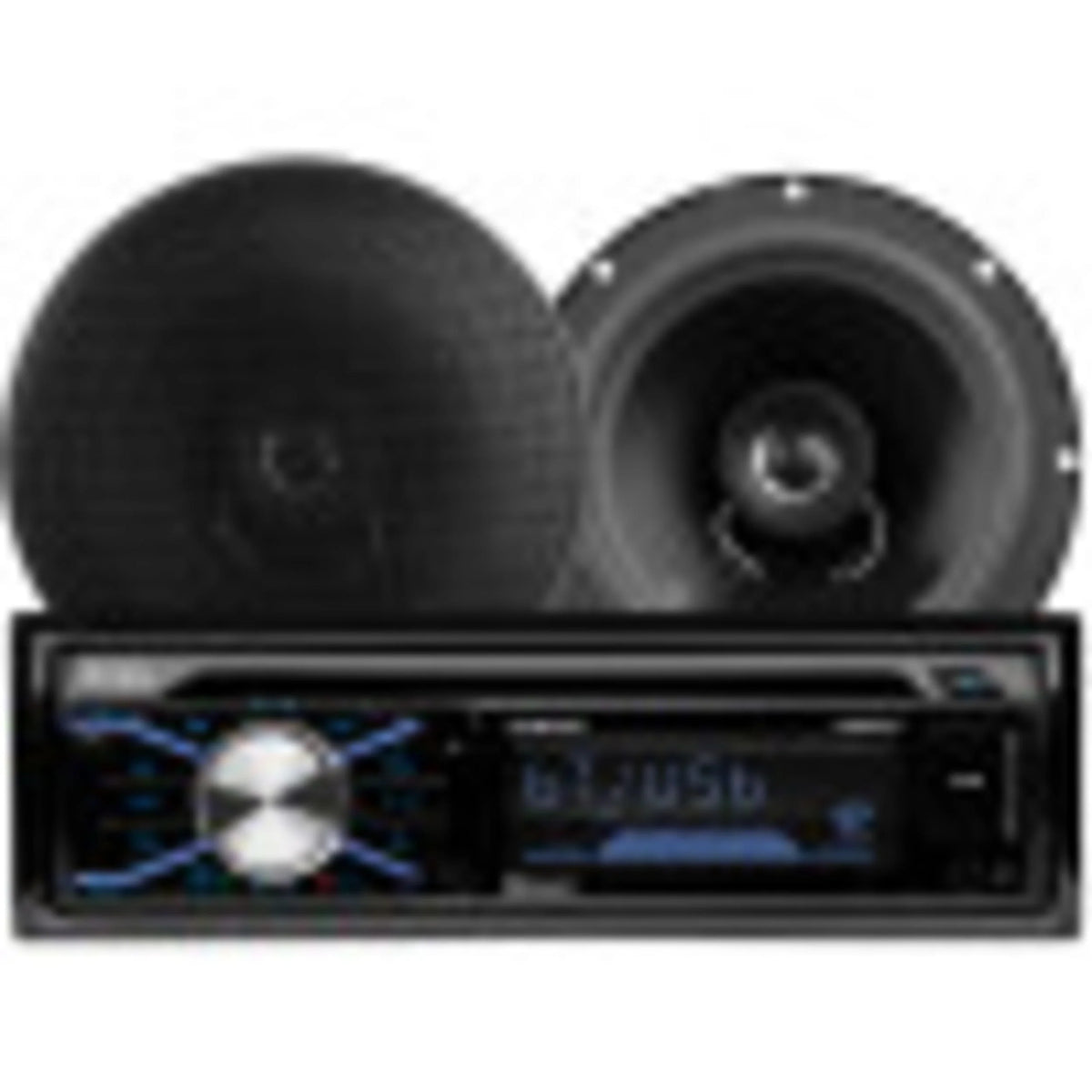 Single Din Car Stereo and Speakers E596612