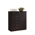 7 Drawer Chest with 1 Door 3 Shelves Chocolate O857581