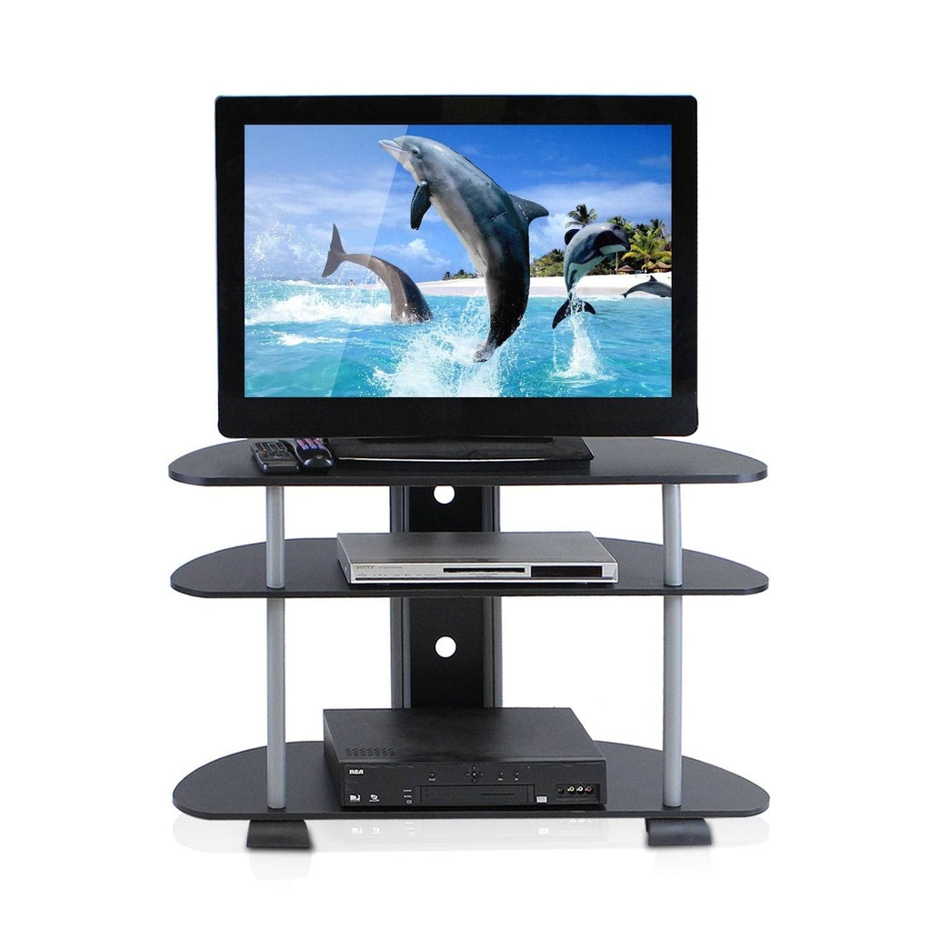 Black/Grey 3-Tier TV Entertainment Center V6778
